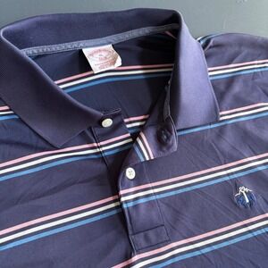 Men's Brooks Brothers‎ Golf Polo | Size XL | Navy Striped Performance Shirt